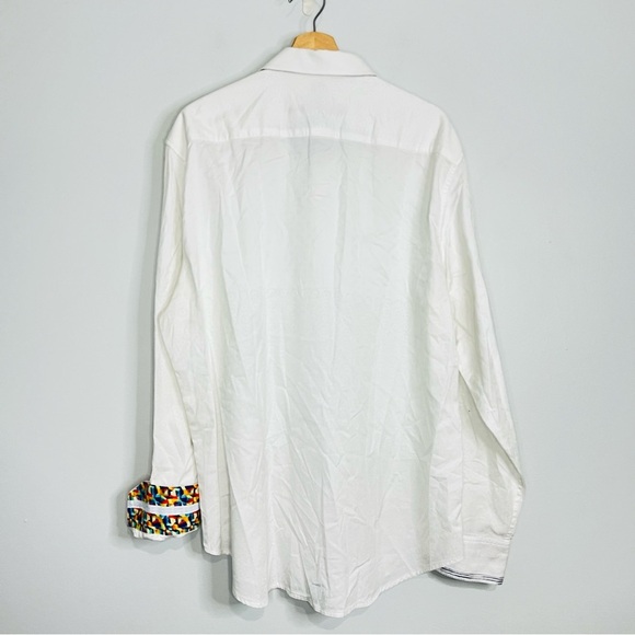 Robert Graham White Flip Cuff Casual Button Up 2XL - Picture 6 of 6